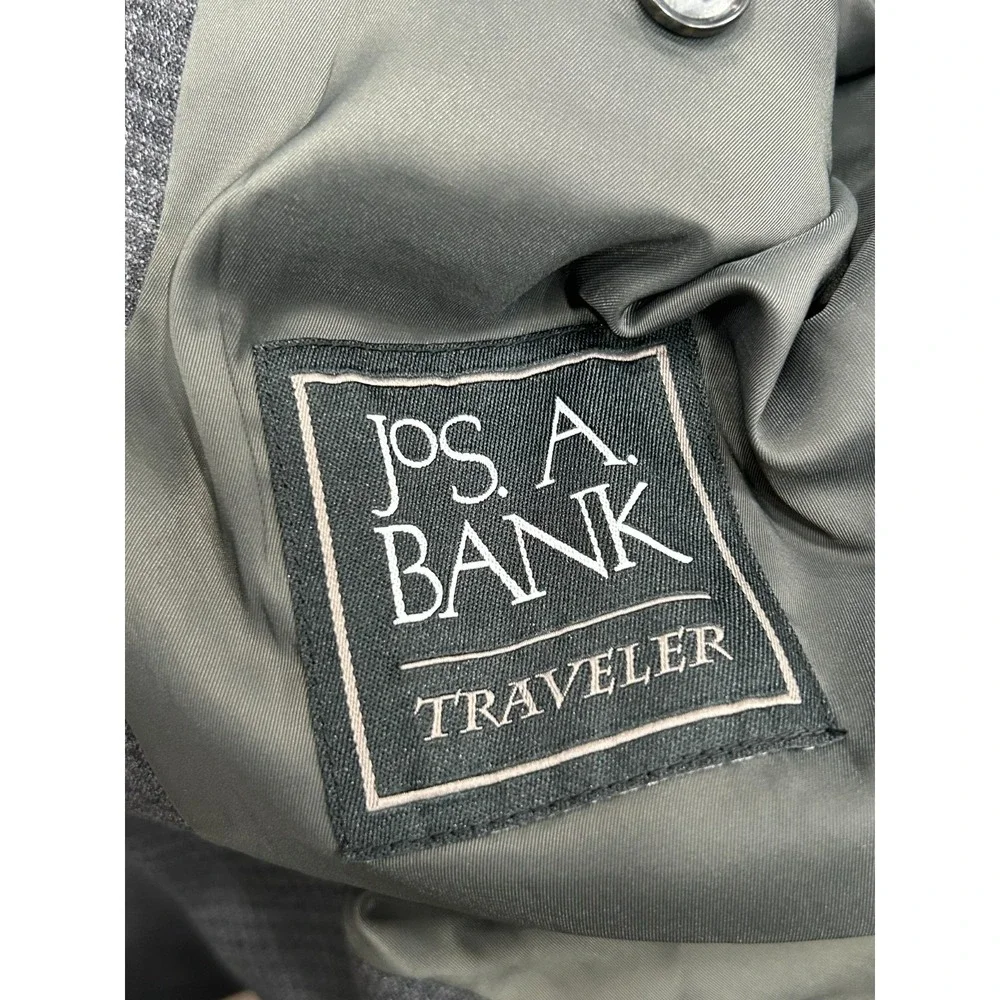 Jos A Bank Traveler‎ Men's 48 Long Gray Wool Stretch Two Button Blazer Jacket